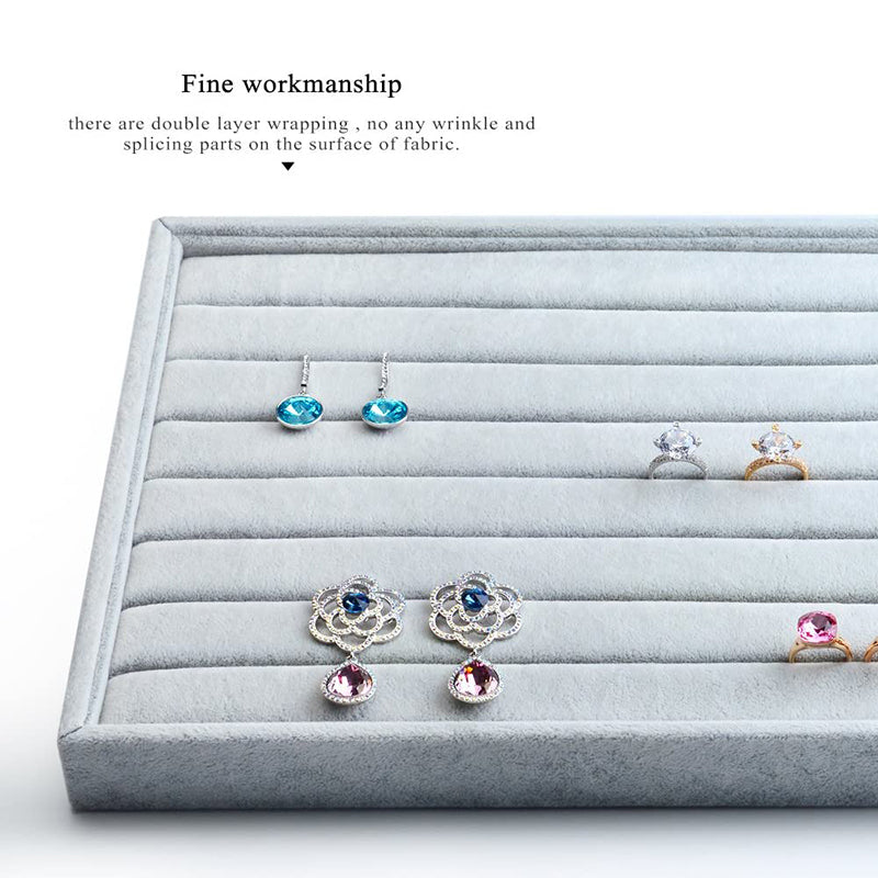 Velvet Ring Earrings Studs Tray 7 Slots P00104