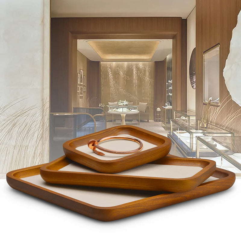 Cream White Large Wood Jewelry Display Tray SM12904