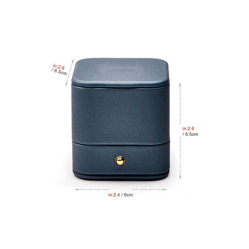 Steel Blue Premium Leather Ring Gift Box H06901
