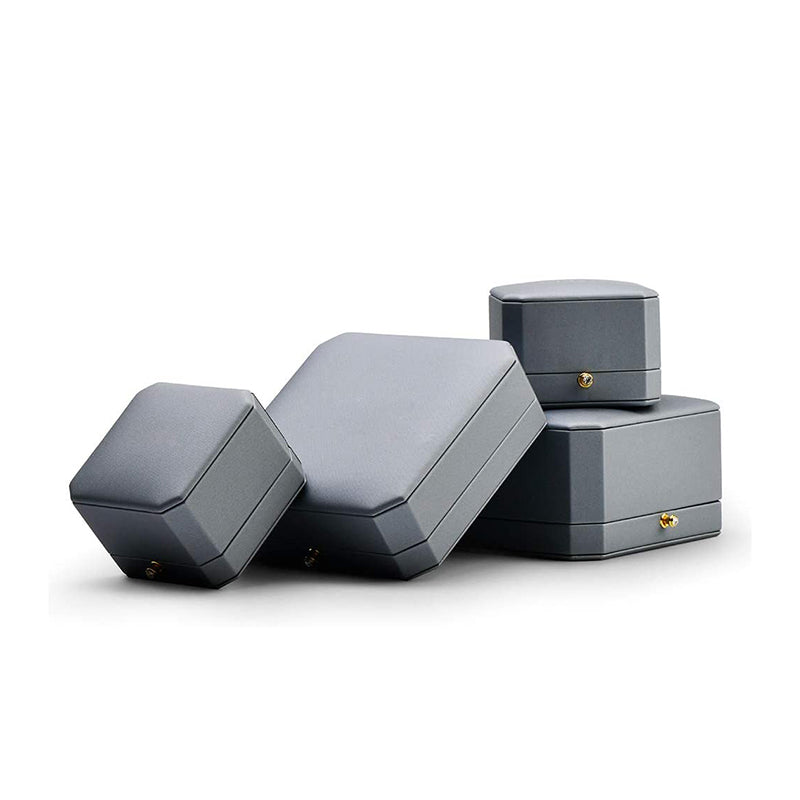 Gray Premium Leatherette Necklace Pendant Box H07503