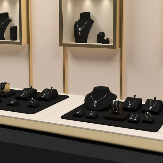 Black microfiber jewelry display set TT165