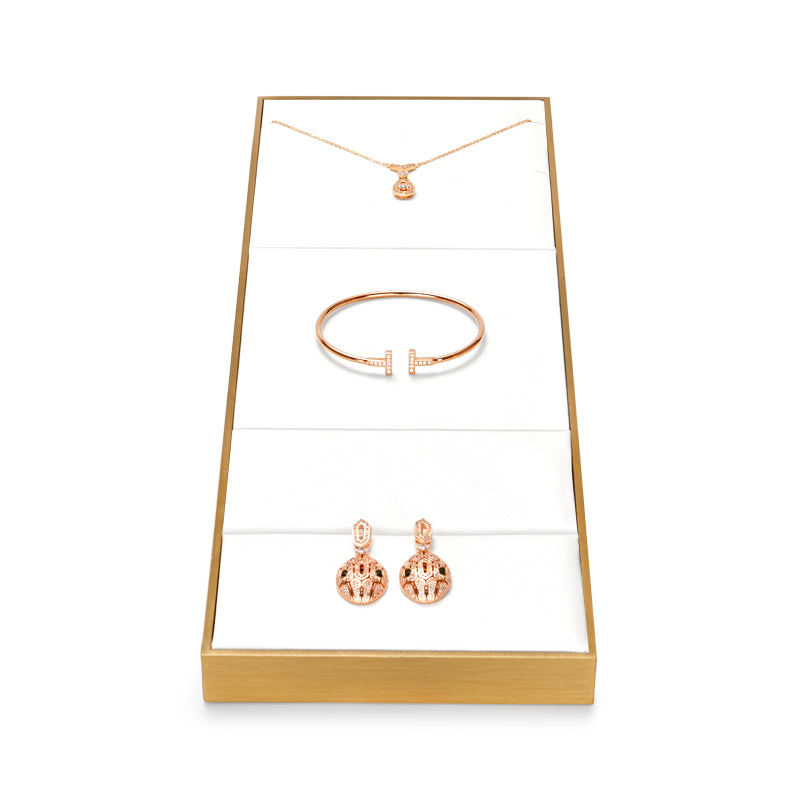 White Metal Showcase Jewelry Display Set TT061