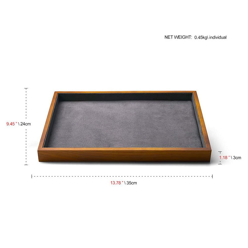 Dark Gray Wood Flat Stackable Jewelry Tray P04902