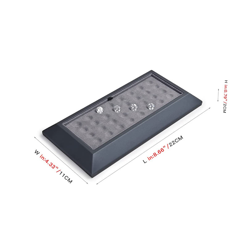 Dark Gray Premium Leather Beads and Gems Organizer Tray P11402