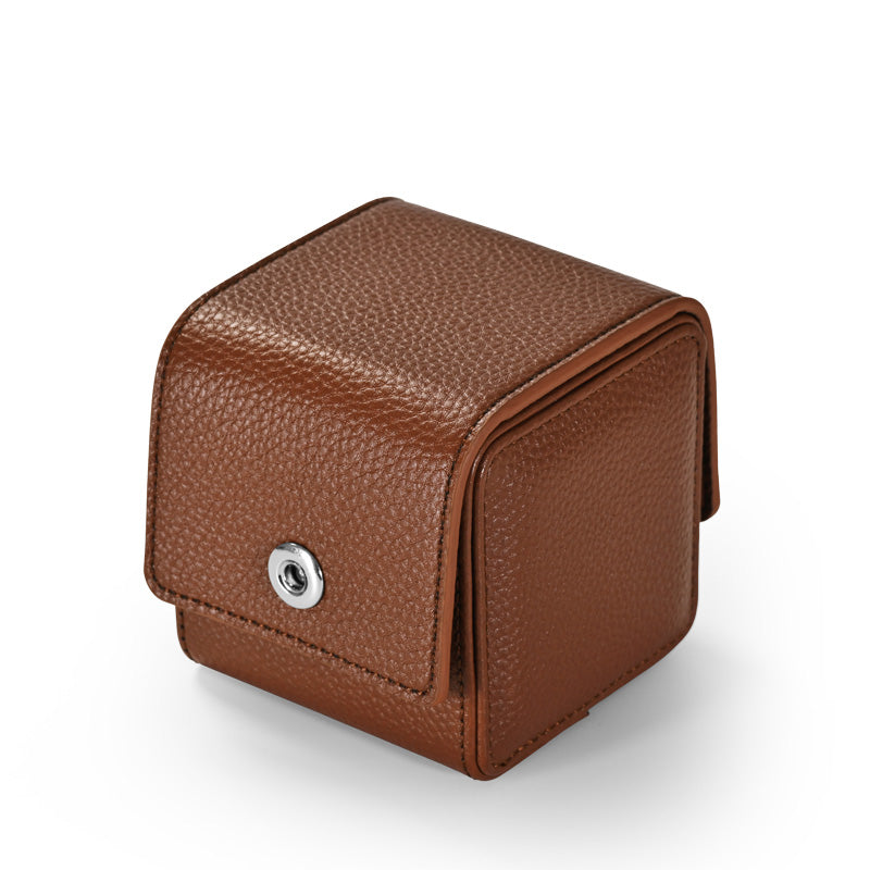 PU Leather Button Snap Mechanical Watch Storage Gift Box B010