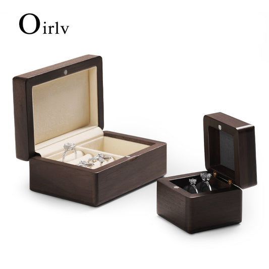 Solid Wood Walnut Ring Box SM166