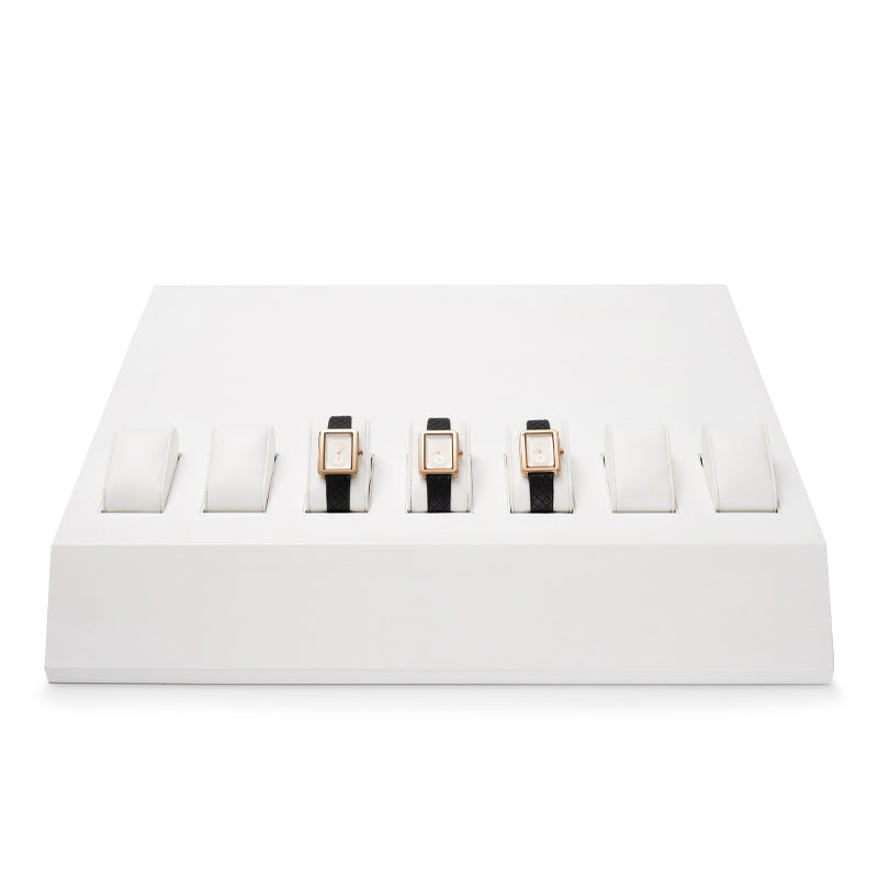 White Medium Fiberboard Metal Leather Watch Stand TT141