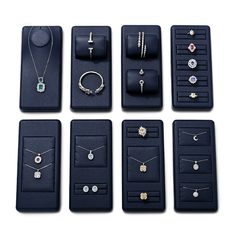 Blue Rings Necklace Bracelet Jewelry Display Set TT237