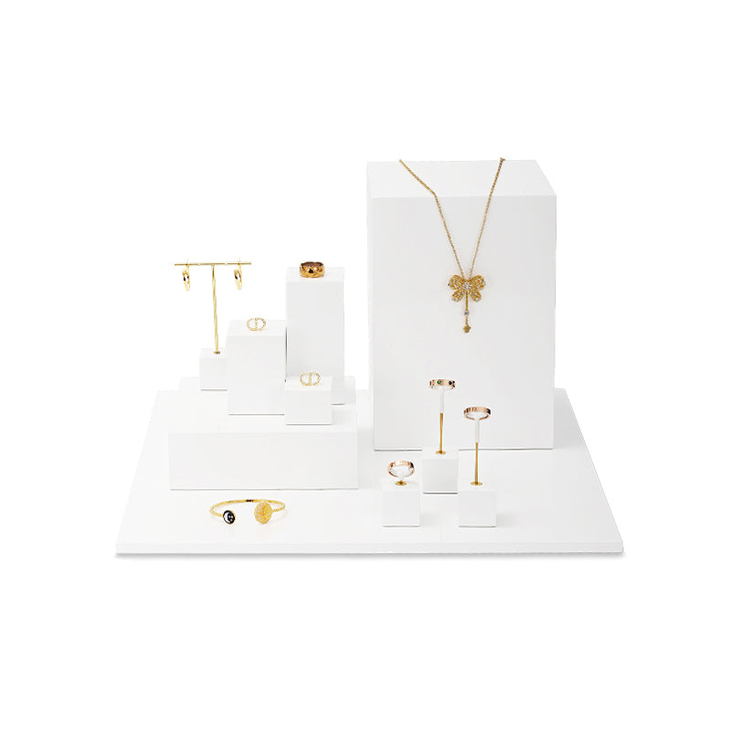 White Ring Cube Jewelry Display Set TT252