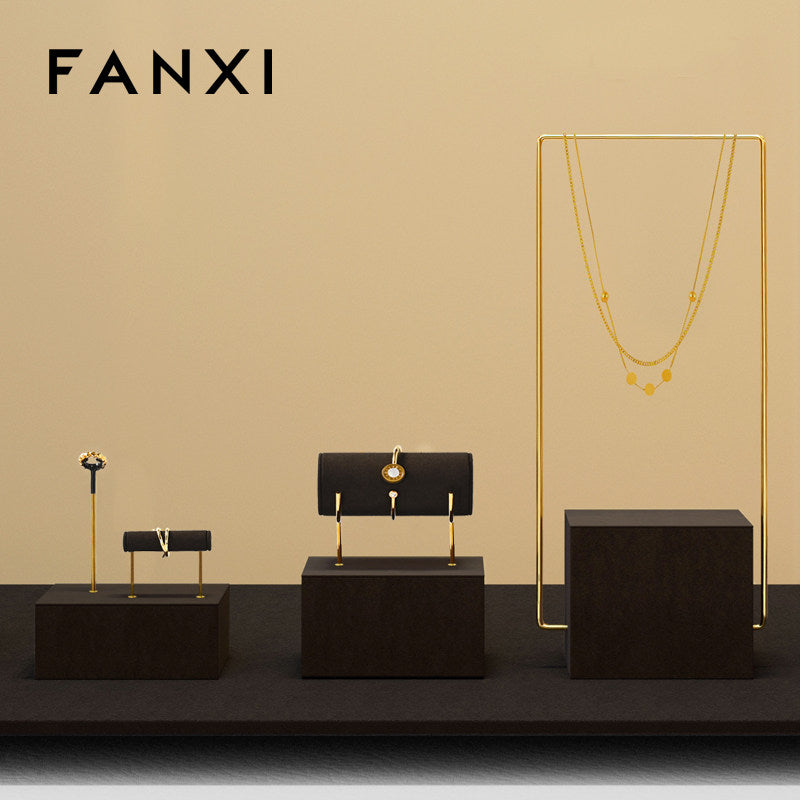 OIRLV Luxury Brown metal Jewelry display set : TT474