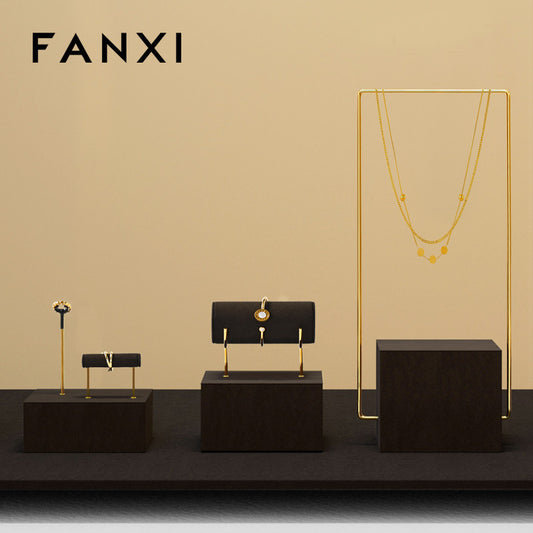 OIRLV Luxury Brown metal Jewelry display set : TT474
