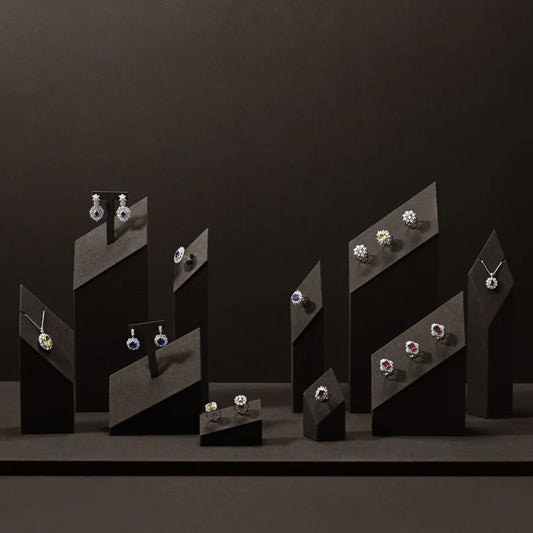 OIRLV Brown Ring Pendant Earrings Jewelry Display Set TT376