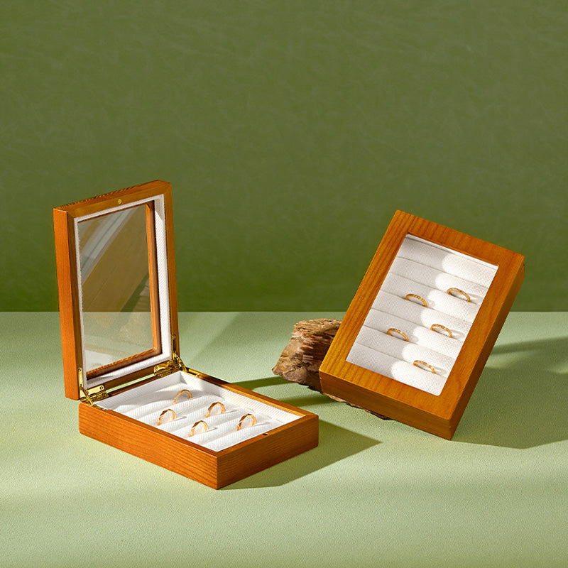 OIRLV Solid Wood Jewelry Box — Ring & Earring Organizer H213
