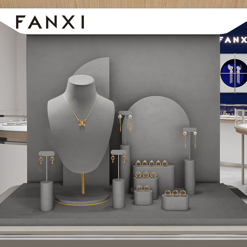OIRLV High end Blue microfiber Jewelry Display :TT481