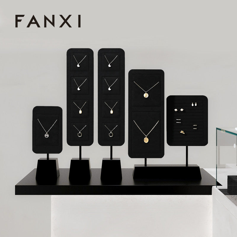 OIRLV wholesale Black Microfiber baking paint Jewelry Rack: PU110