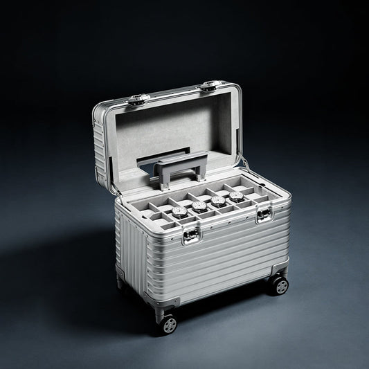 OIRLV Luxury Silver Alloy Velvet Jewelry Rolling Case : X080