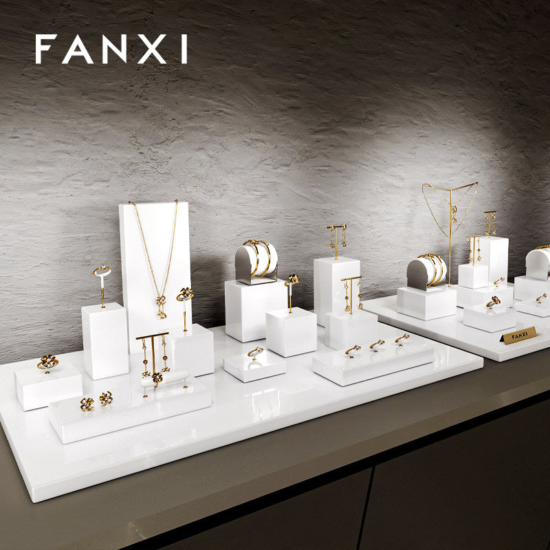 OIRLV luxury White MDF spray paint Jewelry Display:TT366