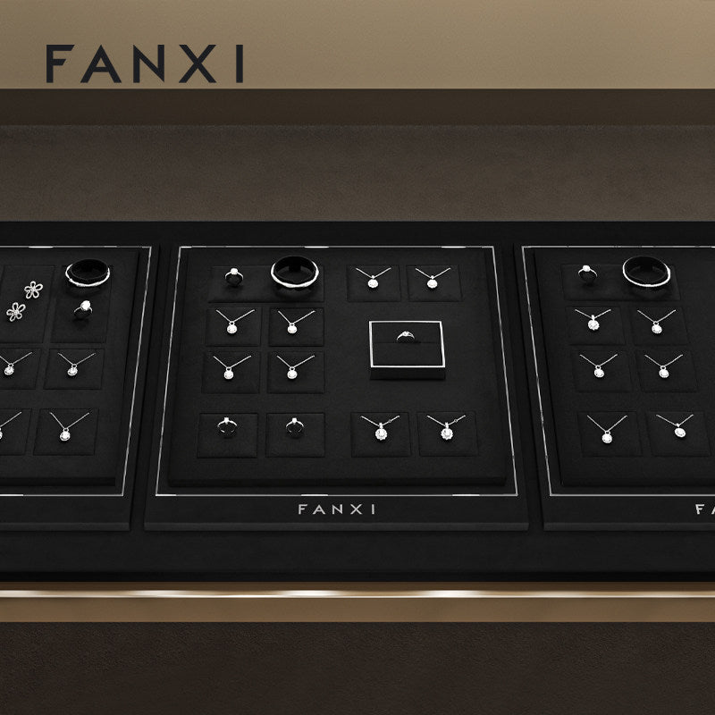 OIRLV Factory Black Microfiber Jewelry display set : TT537