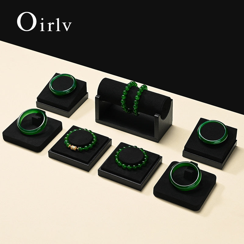 OIRLV Factory Black PU Microfiber Jewelry Collection Set :J017