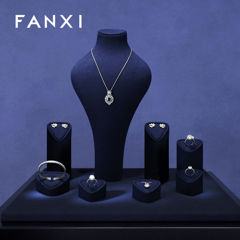 Hot sale Blue Microfiber Jewelry display set:TT470