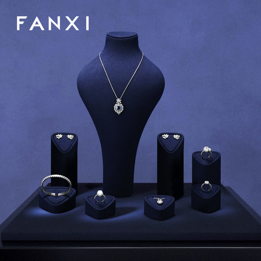 Hot sale Blue Microfiber Jewelry display set:TT470