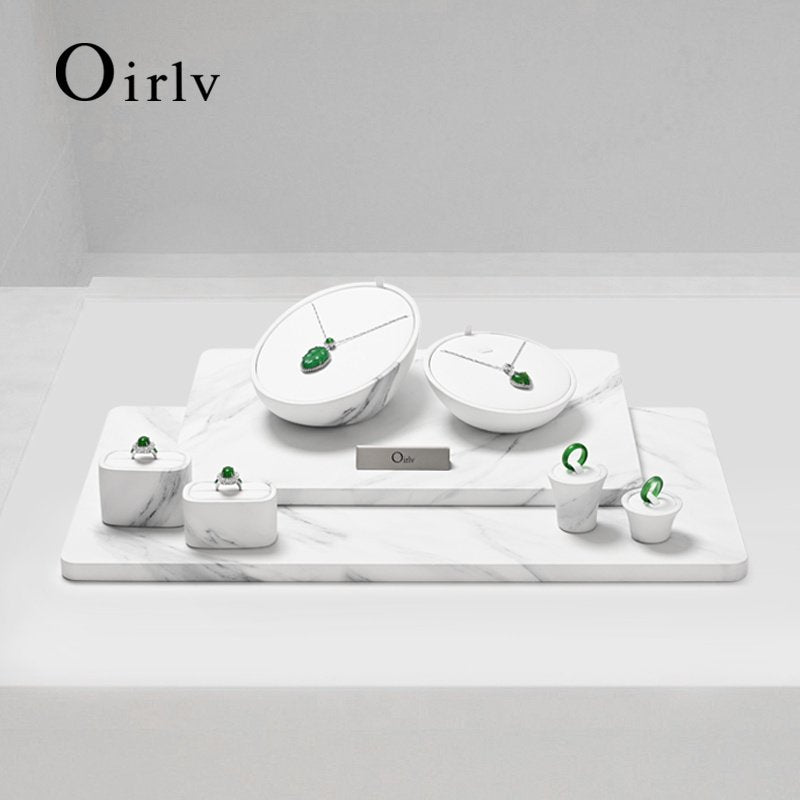 OIRLV hot sale white leather luxury jewelry display set :TT457