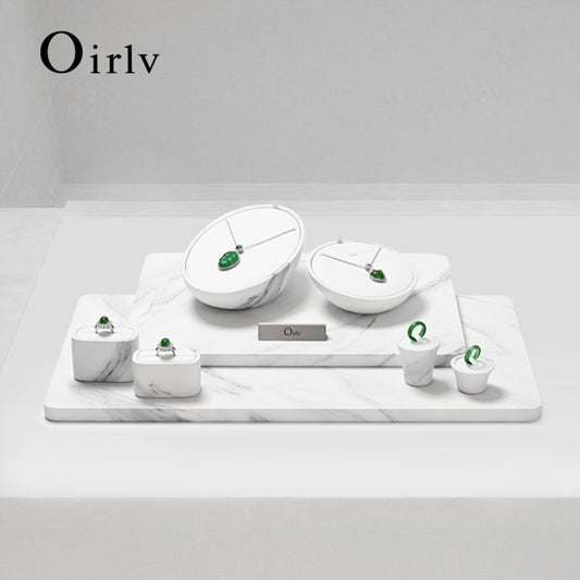 OIRLV hot sale white leather luxury jewelry display set :TT457