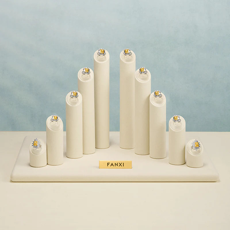 Beige Ring Necklace Set Turn Display Stand TT075