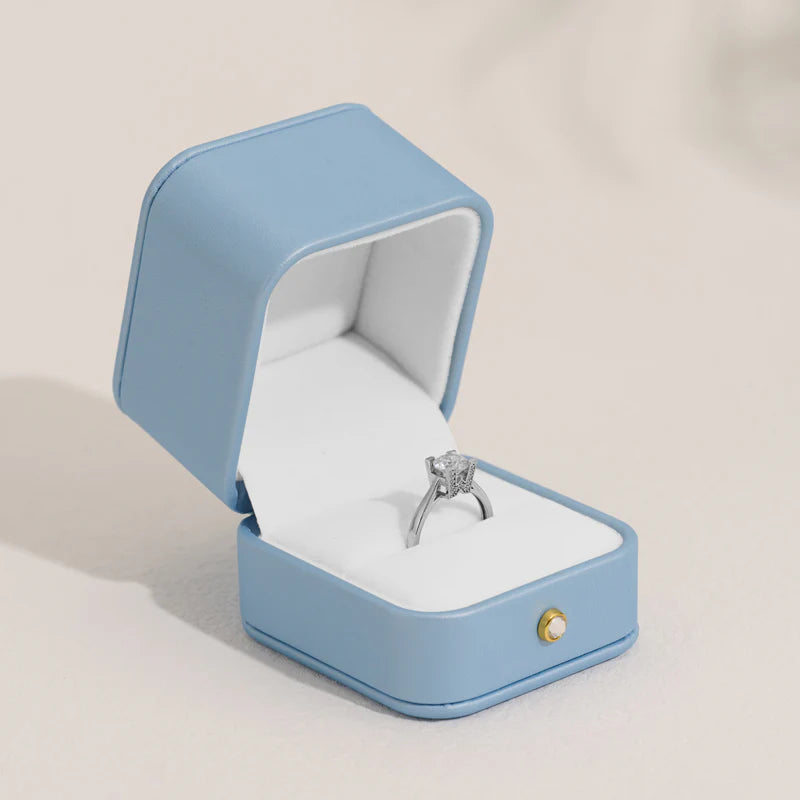 OIRLV Sky Blue PU Leather Jewelry Gift Packaging Box H148