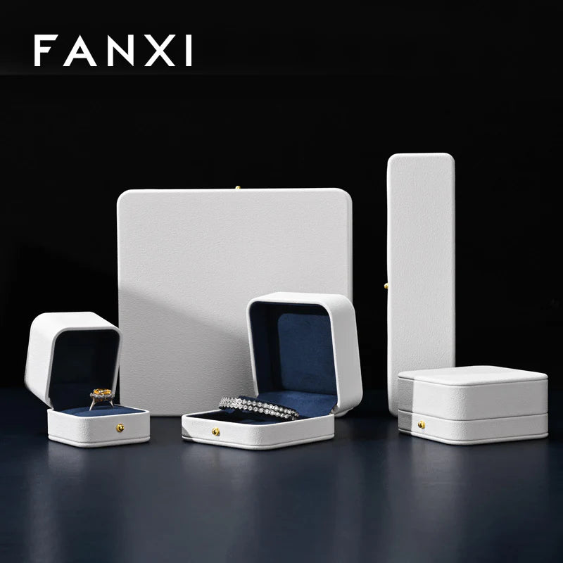 OIRLV Classic White Blue Color Jewelry Packaging Box H197