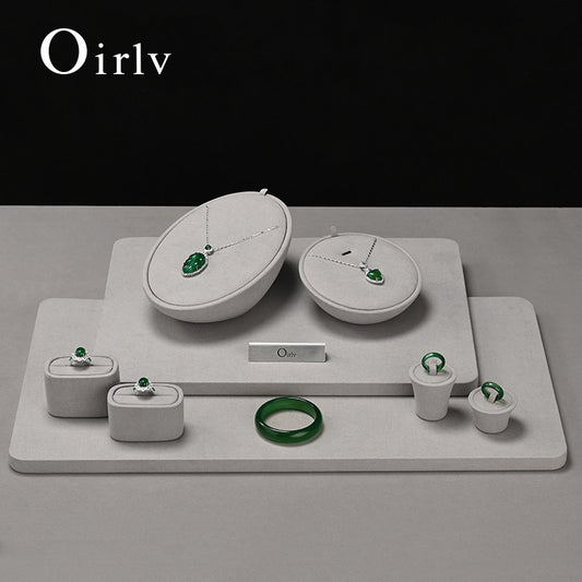 Oirlv New arrival Grey Microfiber Jewelry Combination Set : TT550