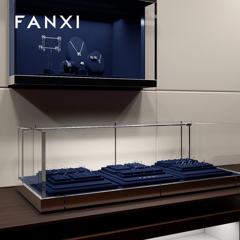 OIRLV factory Blue Microfiber Jewelry display set series: TT420
