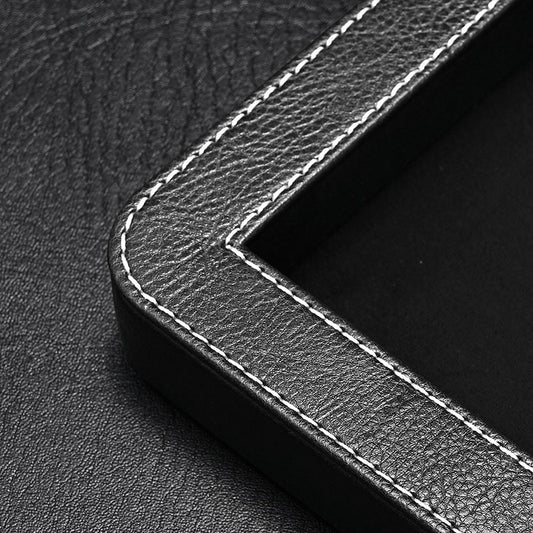 OIRLV Elegant Round Black/Gray/Green Stitching Jewelry Display Tray P214