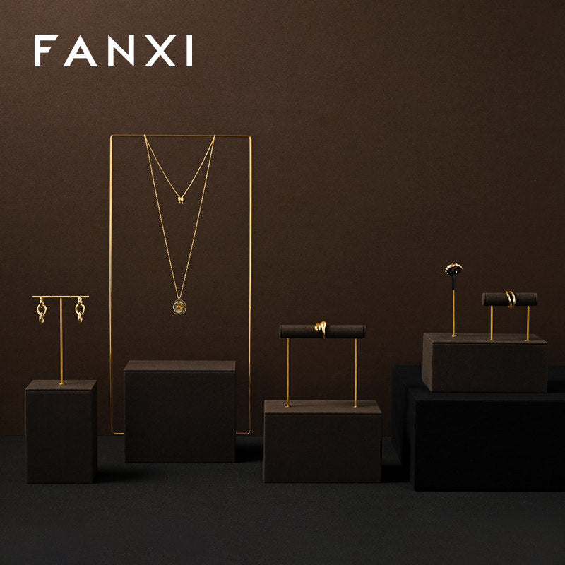 OIRLV Luxury Brown metal Jewelry display set : TT474