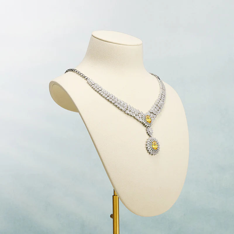 Beige Ring Necklace Set Turn Display Stand TT075