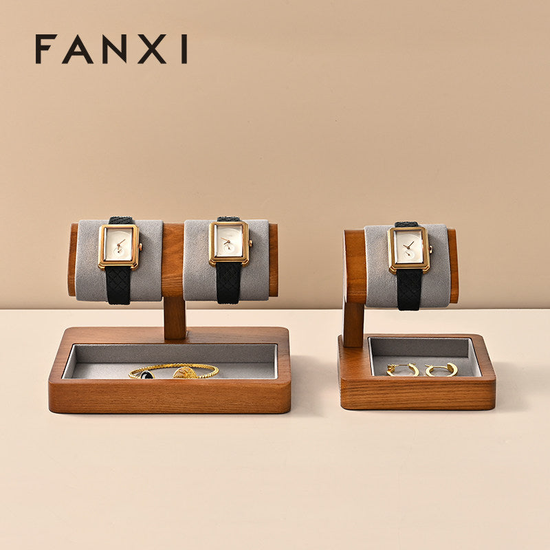 OIRLV High quality gray solid wood Watch display stand ： SM236