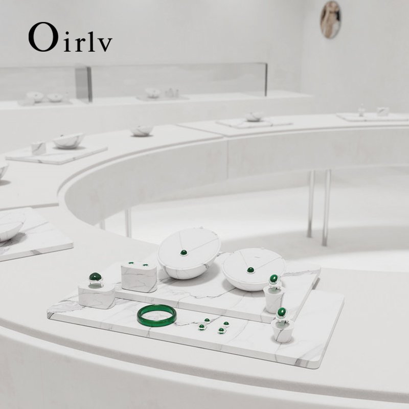 OIRLV hot sale white leather luxury jewelry display set :TT457