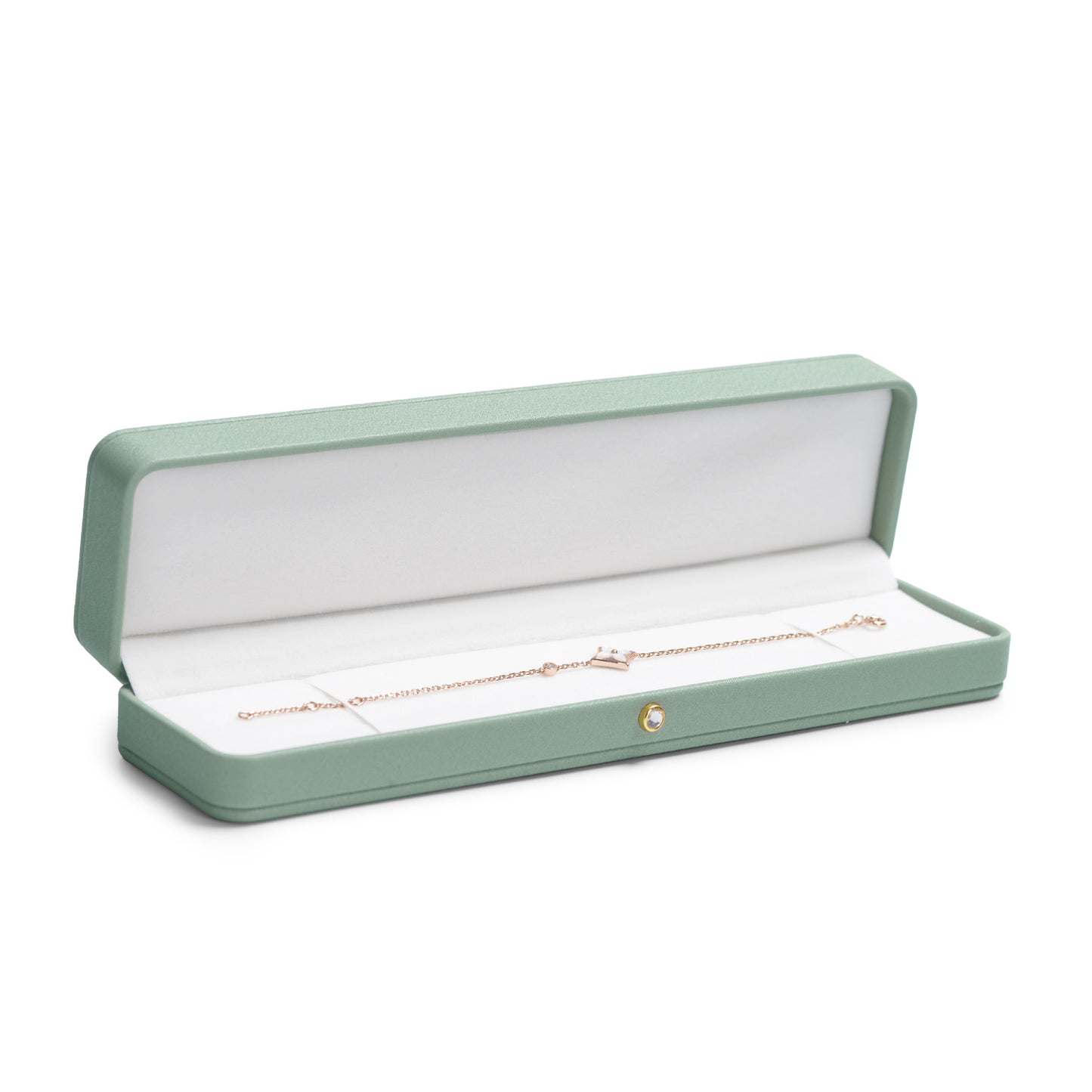 Green PU Leather Plush Jewelry Box H155