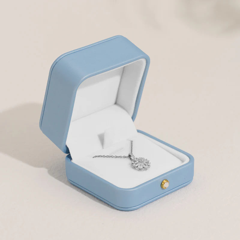 OIRLV Sky Blue PU Leather Jewelry Gift Packaging Box H148