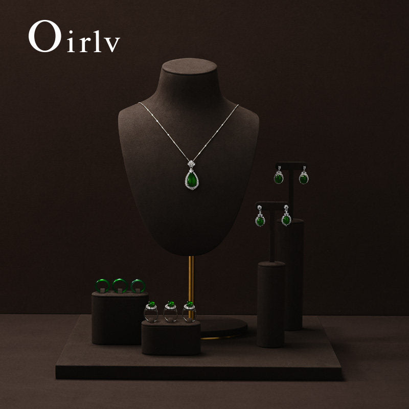 OIRLV Factory brown Microfiber fashion jewelry set ：TT482