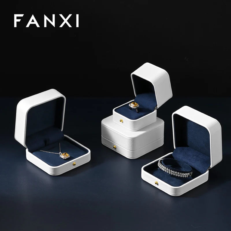 OIRLV Classic White Blue Color Jewelry Packaging Box H197