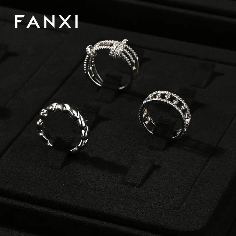 OIRLV Black Ring Pendant Earrings Jewelry Display Set TT403