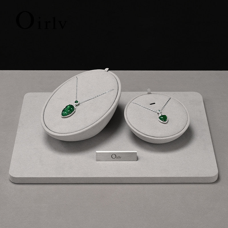 Oirlv New arrival Grey Microfiber Jewelry Combination Set : TT550