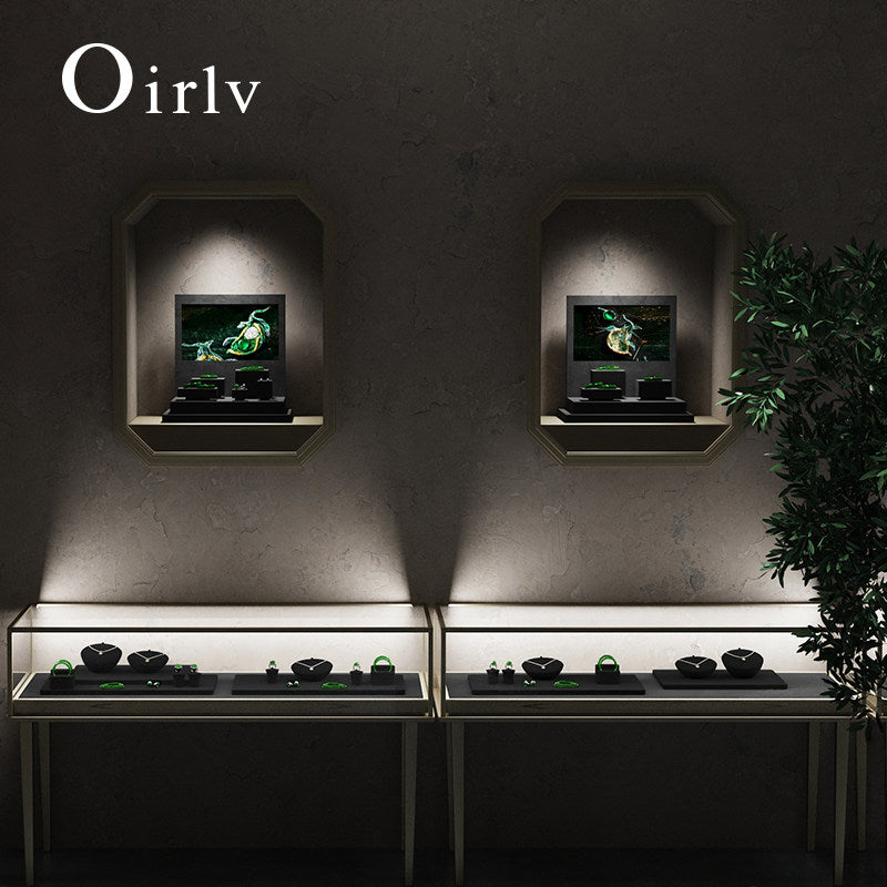 Black Beige Grey Cube Jewelry Display Set TT254