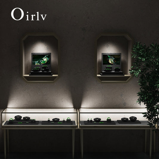 Black Beige Grey Cube Jewelry Display Set TT254