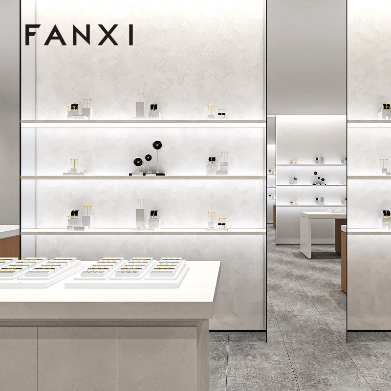 OIRLV Factory White lacquer luxury jewellery display : SM226