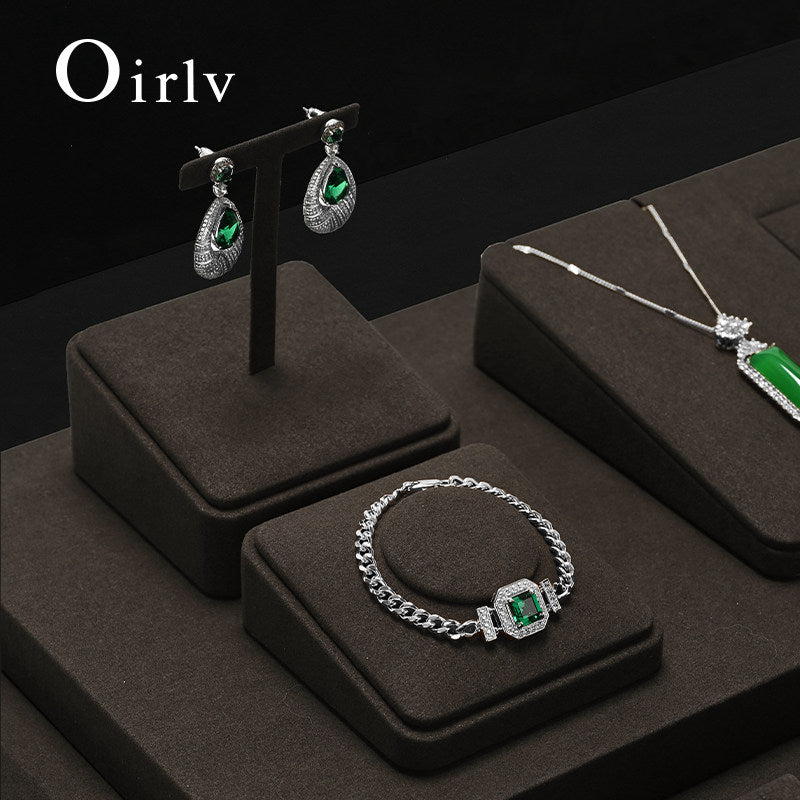 OIRLV new arrival Brown Microfiber jewellery ring display : TT426