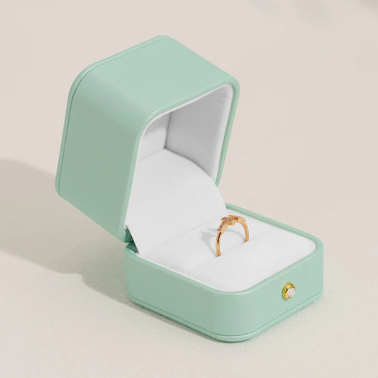 OIRLV Mint Green PU Leather Jewelry Gift Packaging Box H147