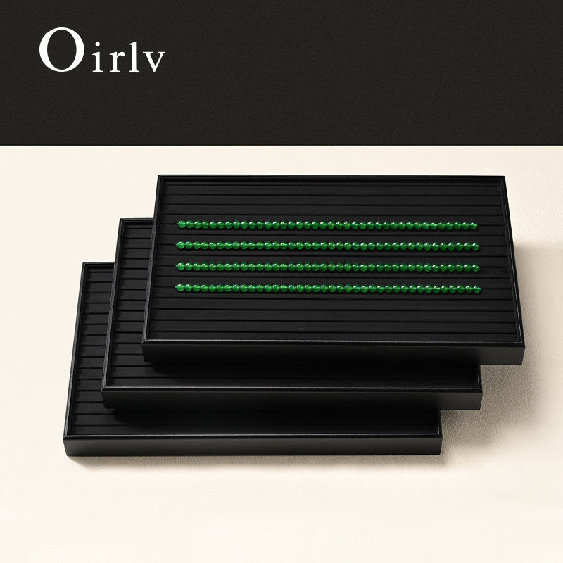 New arrival Black PU Leather Jewelry Display Tray：P231