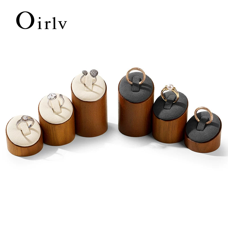 Oirlv 3-Piece Set Wooden Jewelry Organizer Rack Ring Storage Stand Display Holder:SM094